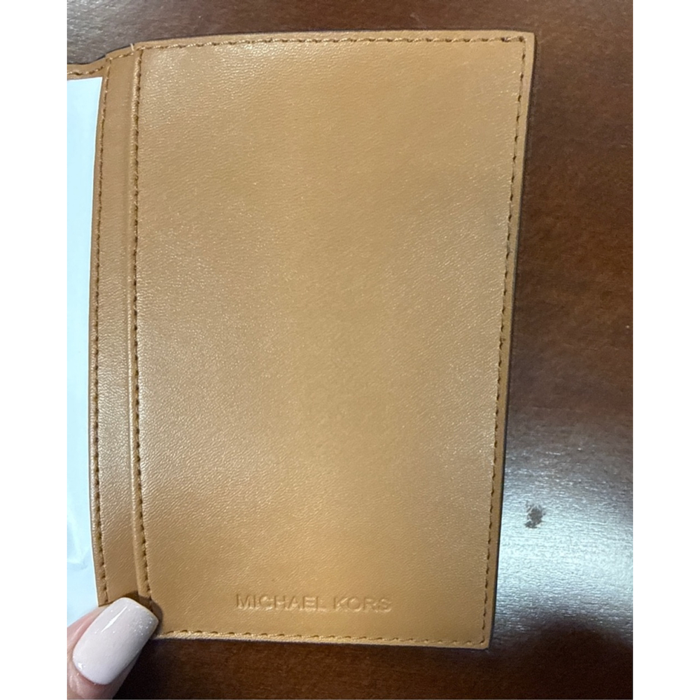 Women's Michael Kors passport Brown Tan Logo Wallet - Picture 3 of 4